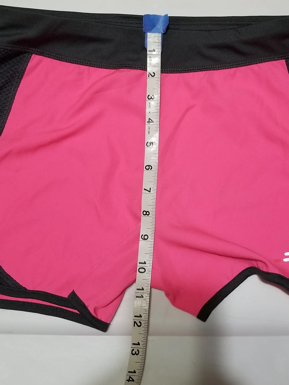 BCG Kid’s XL Bright Pink and Black Running Shorts With Black Mesh Side Panels
